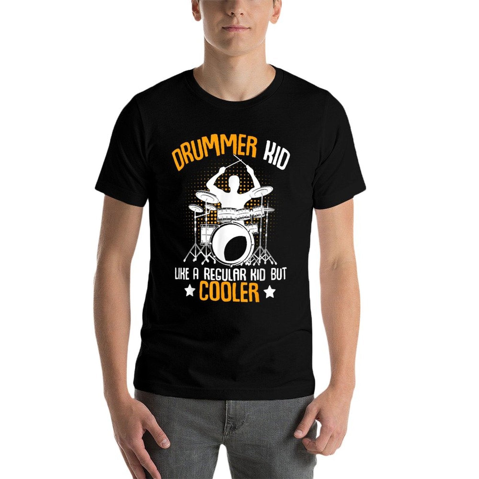 Drummer Kid Drumming Percussionist Drums Kids Boys  Rolled Sleeves T-Shirt