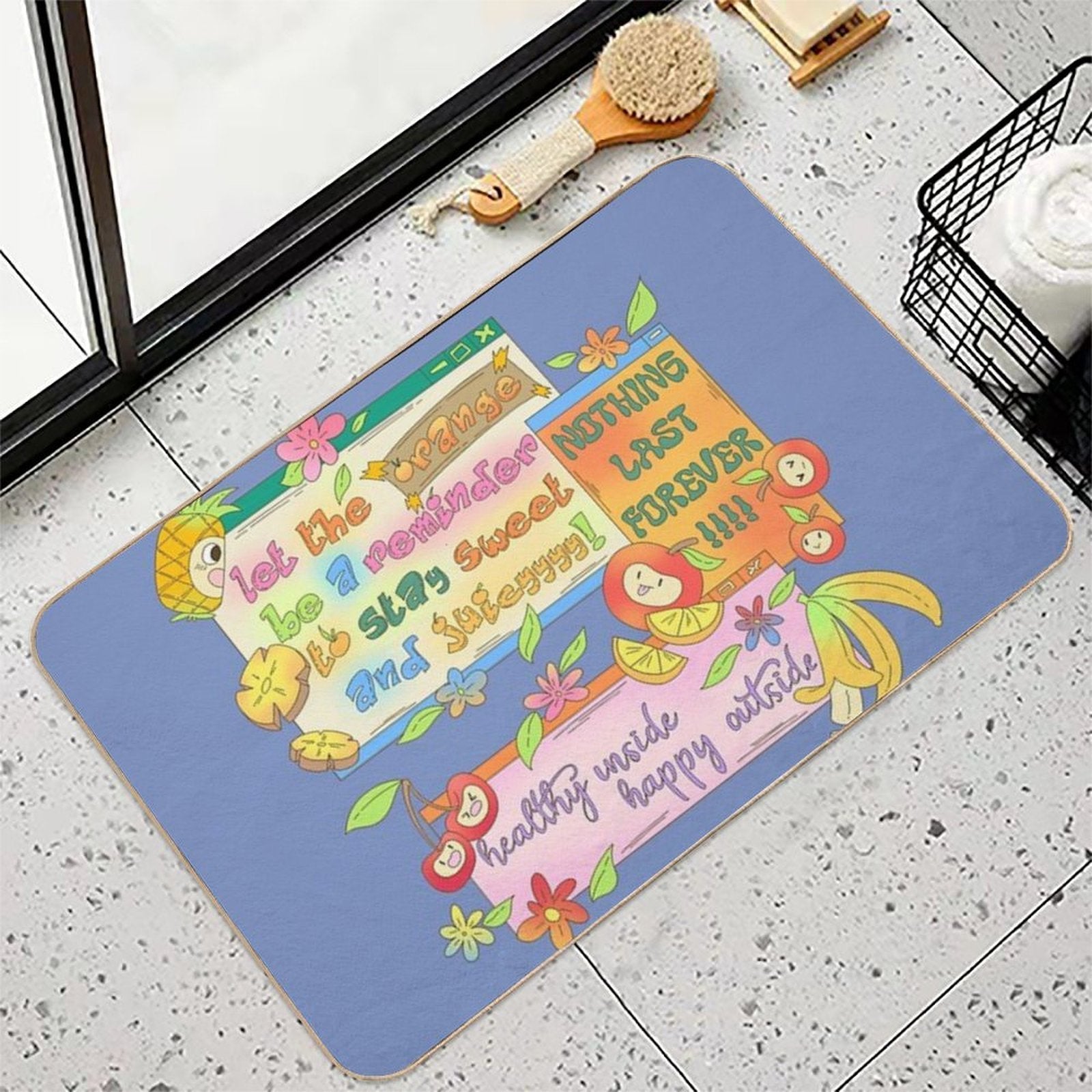 Fruity Positivity  Dirt-Trapping Bath Mat