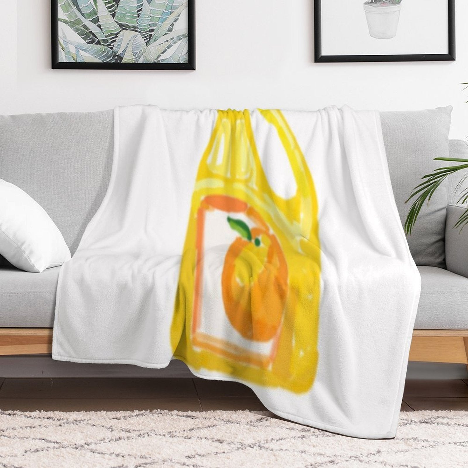 Orange Juice Premium Throw Blanket