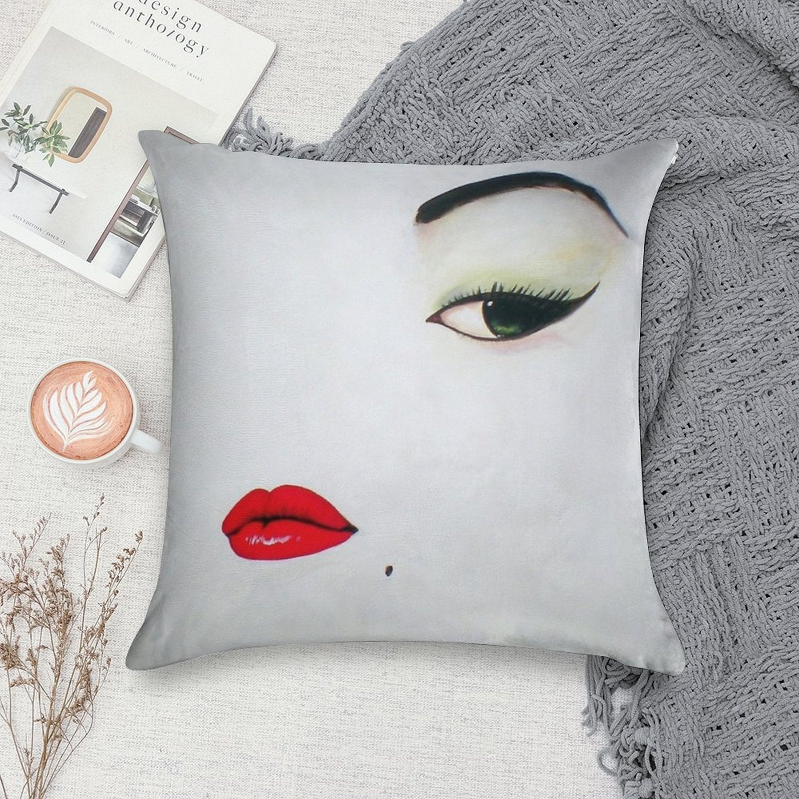 Vogue January 1950 Cover by Erwin Blumenfeld Soft Short Plush Fabric Throw Pillow