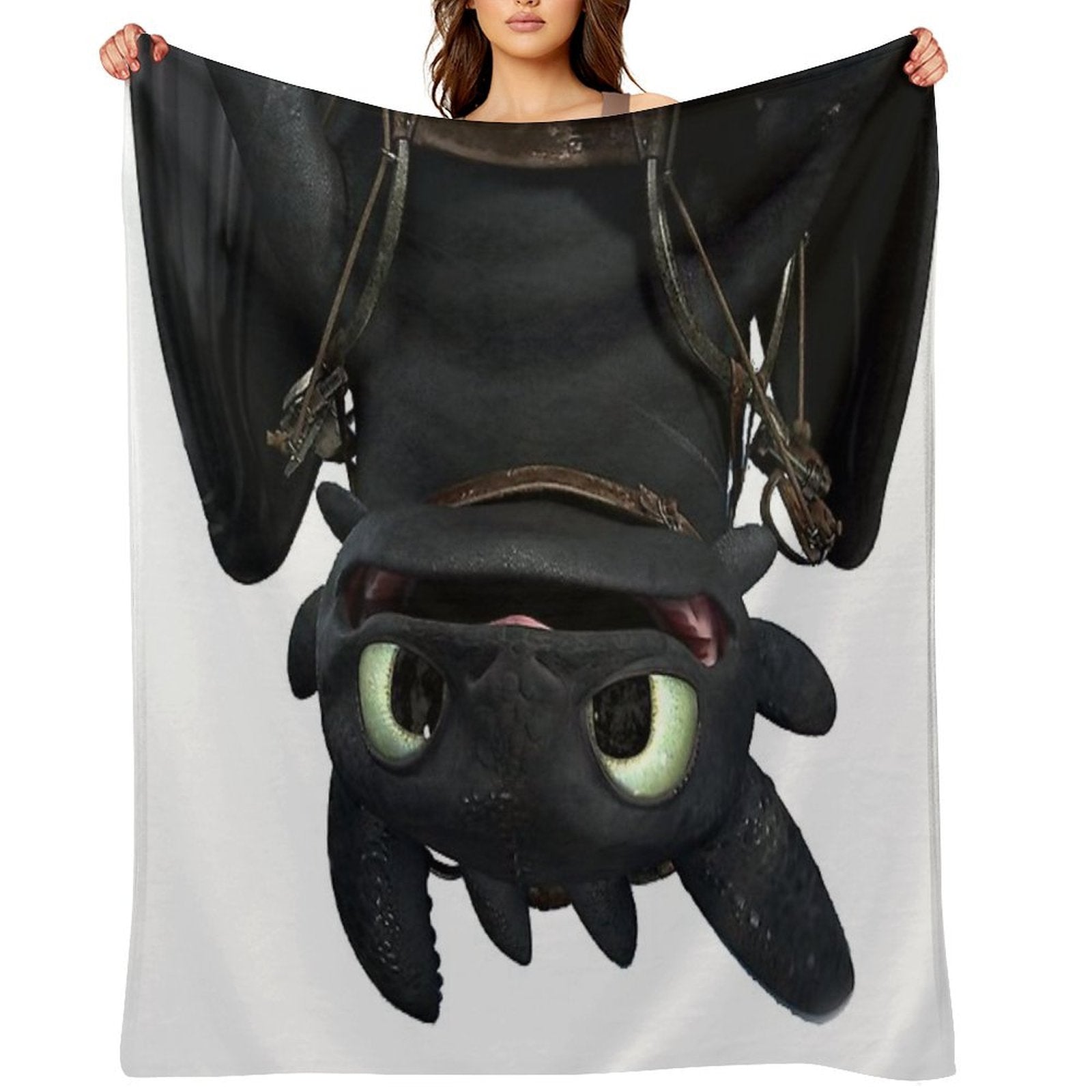 Upside Down Toothless Wrinkle-free Throw Blanket