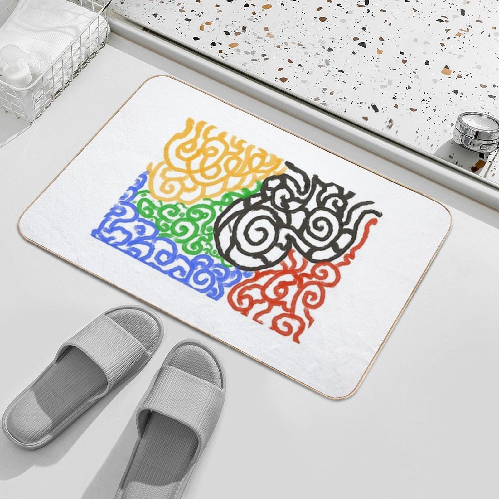 Imagine Lines And Fun  Easy Maintenance Bath Mat