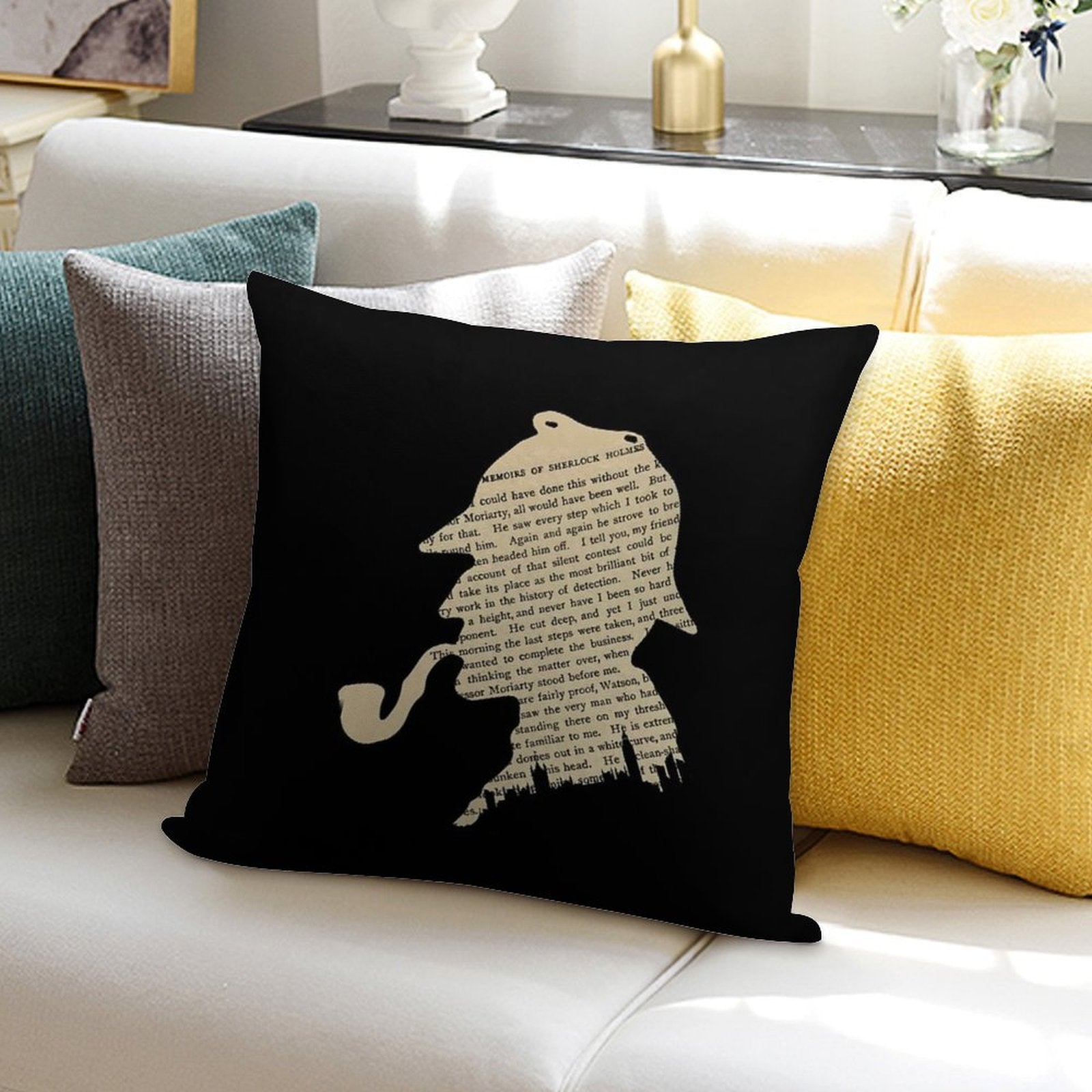 Classic Sherlock Holmes Soft Easy Maintenance Throw Pillow