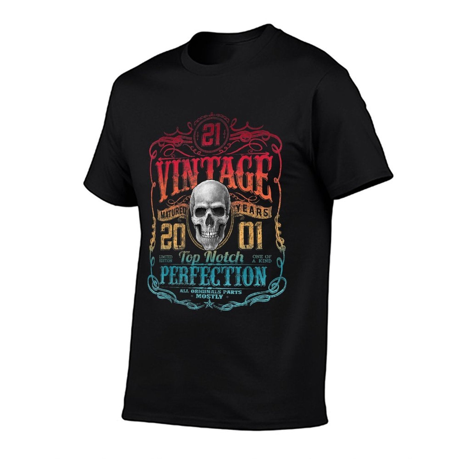Vintage 2001 Limited Edition 2001 21 Years Old 21st Birthday  Rolled Sleeves T-Shirt