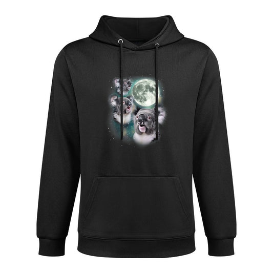 Three Koala Moon  Cute Quirky Meme Howling Wildlife Koala Unisex Design Hoodie