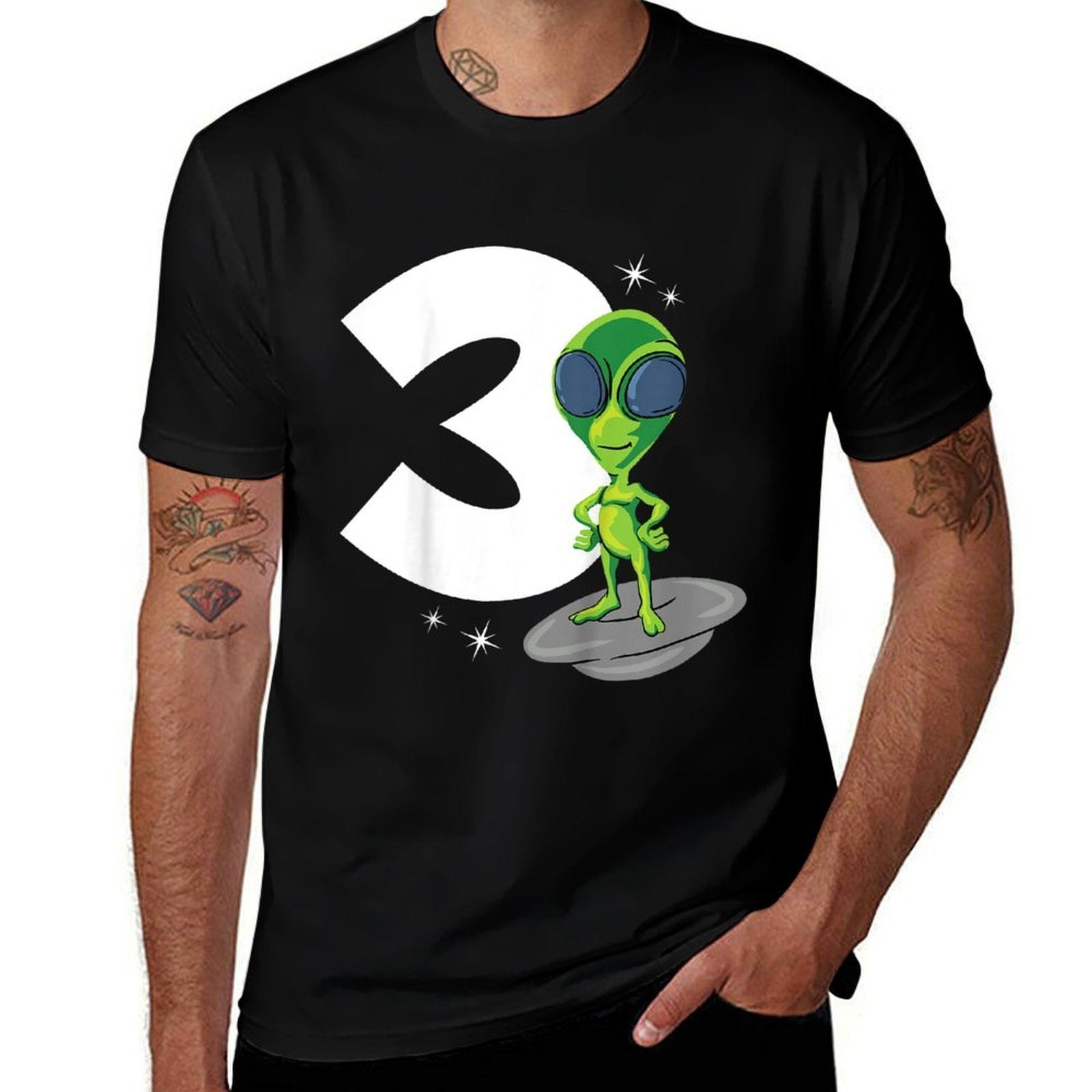 Kids 3 Years Old Boy Alien 3rd Birthday  Soft T-Shirt