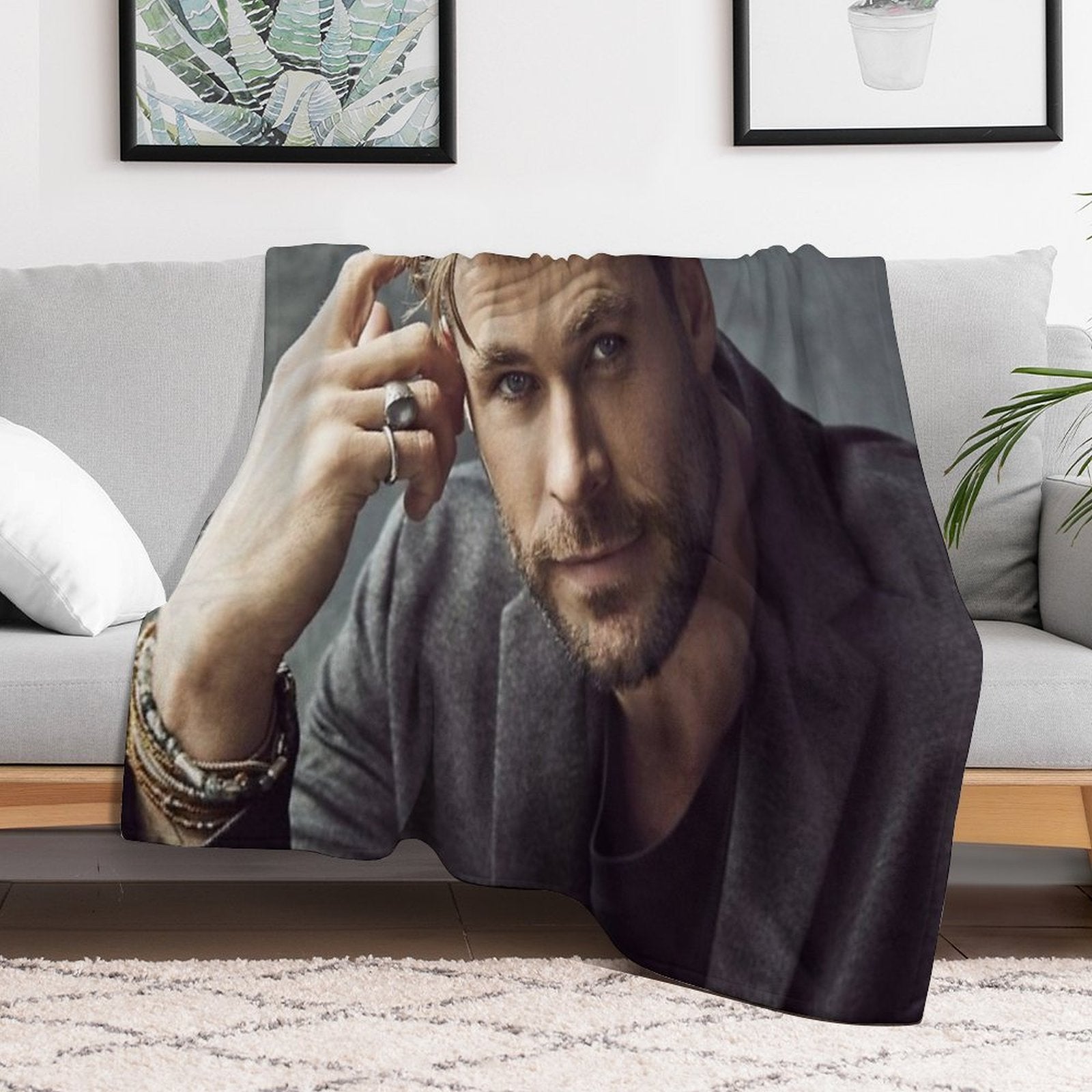Chris Hemsworth Travel-friendly Throw Blanket