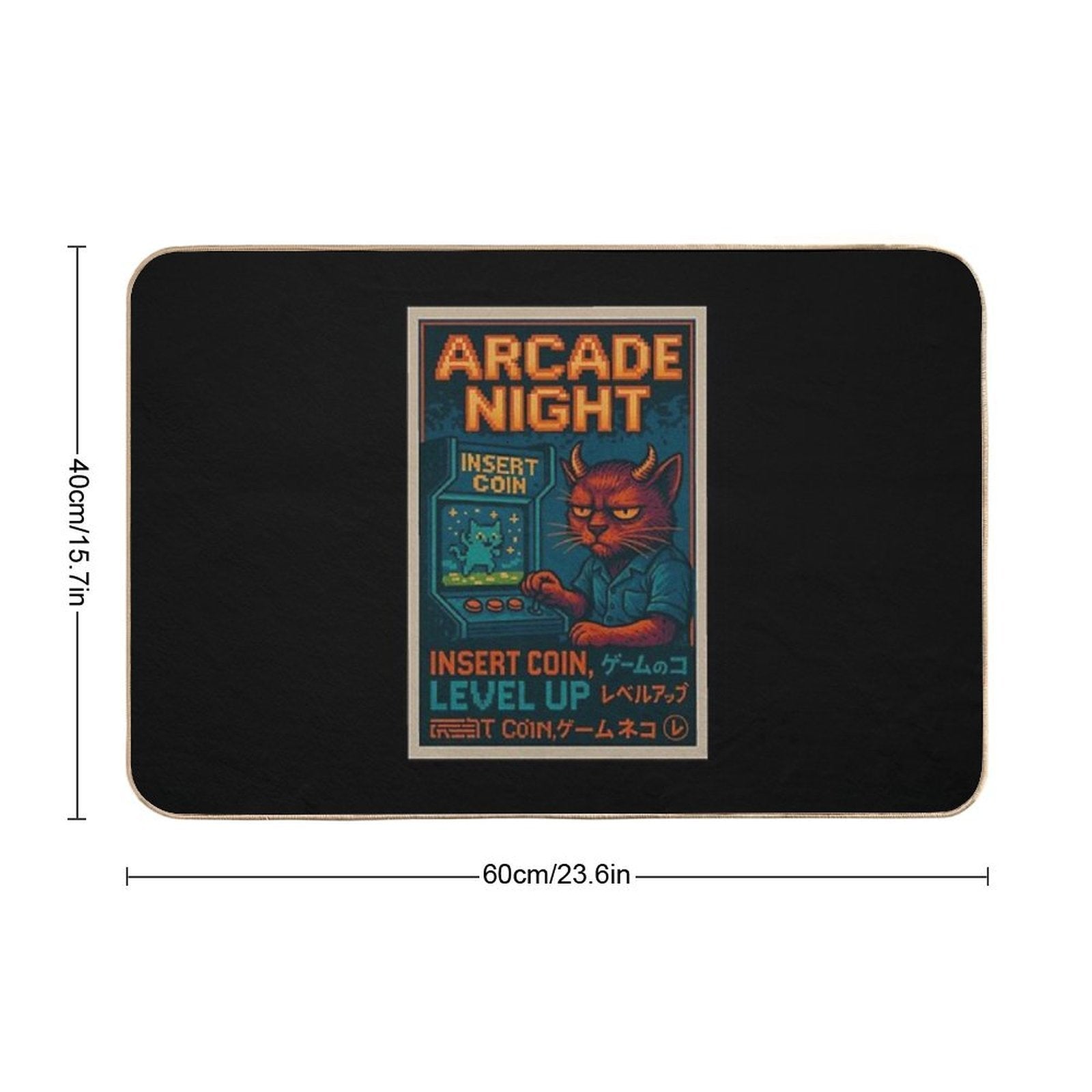 Arcade Night Leveling Up in Silence  Non-Slip Bath Mat