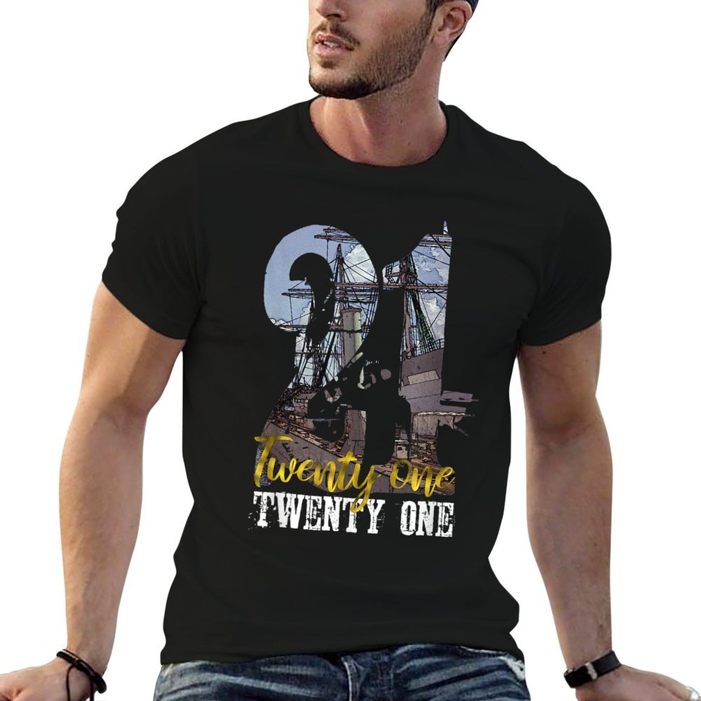 21 Twenty One - 21 Year Old Sea 2001 21st Birthday Gift  Soft T-Shirt