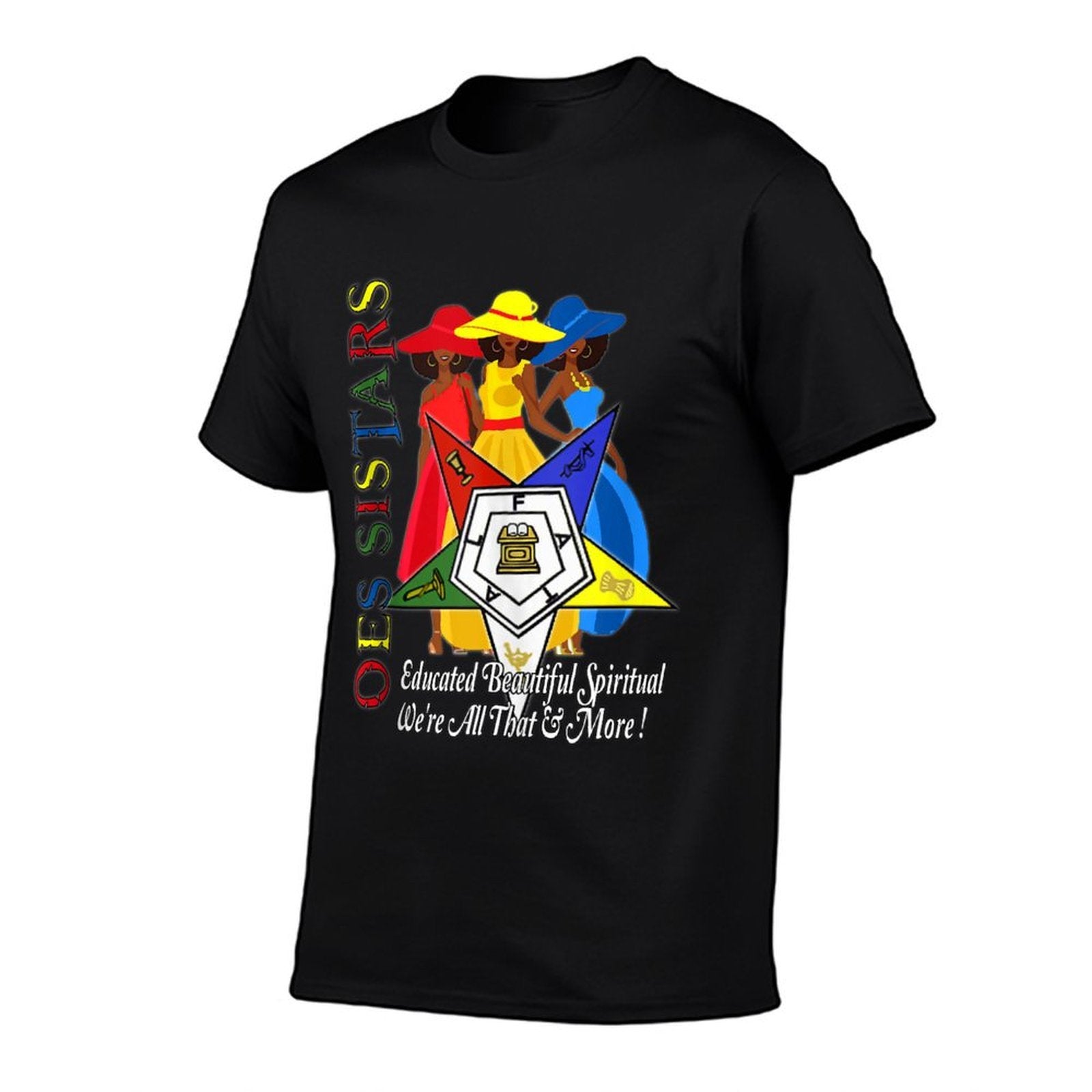 Order Of The Eastern Star OES Ring Diva Sistar of Color  Rolled Sleeves T-Shirt