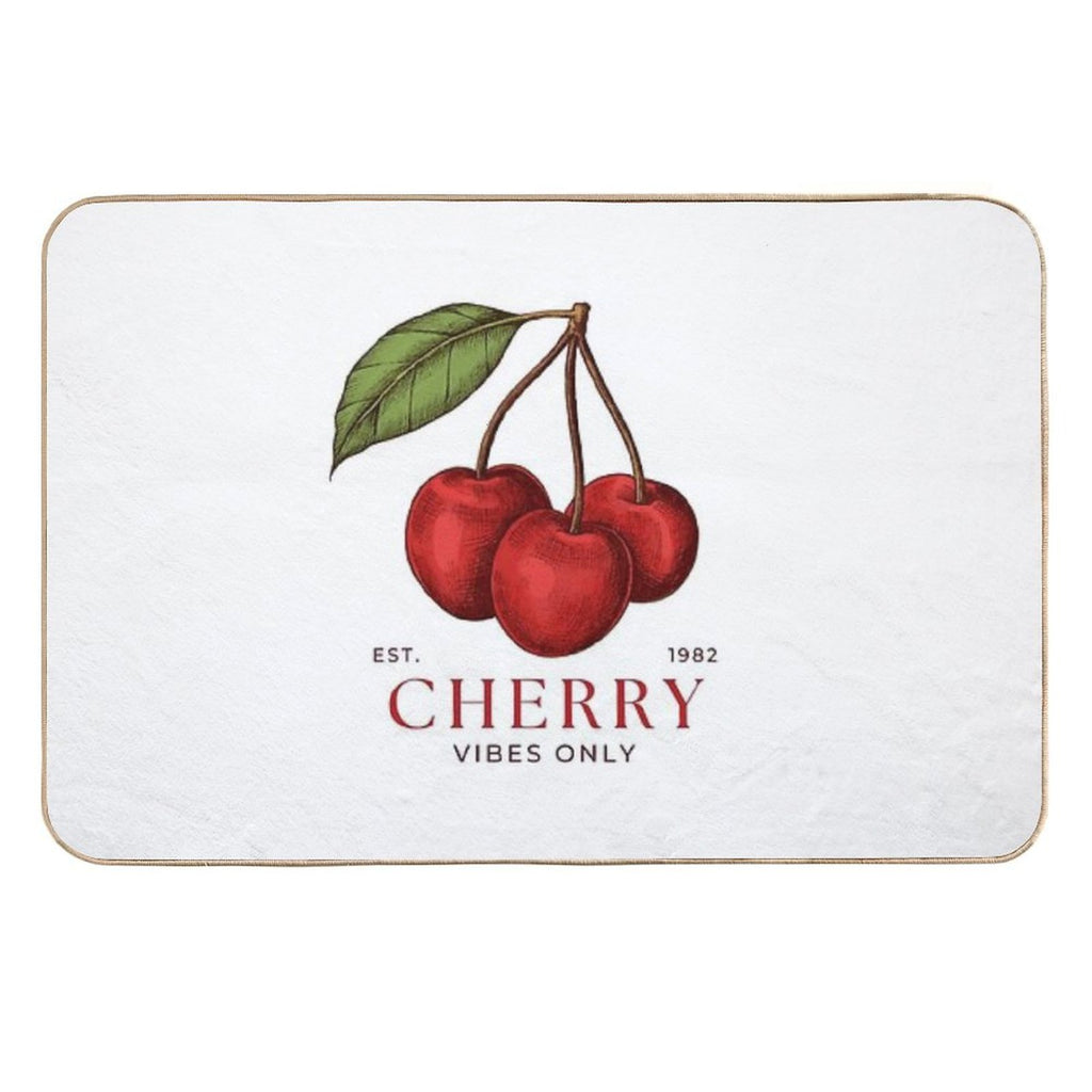 Cherry, Vibes ONLY  High-Traffic Bath Mat