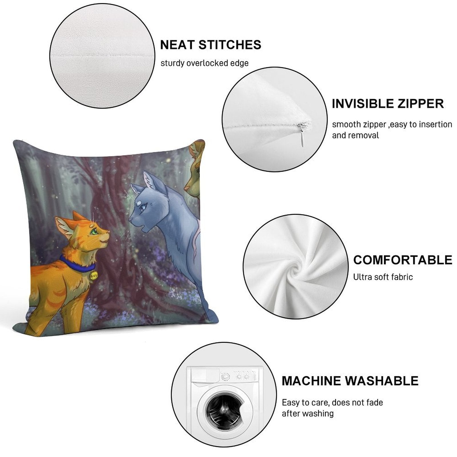 Warriors - Rusty Meets Bluestar Soft Washable Throw Pillow