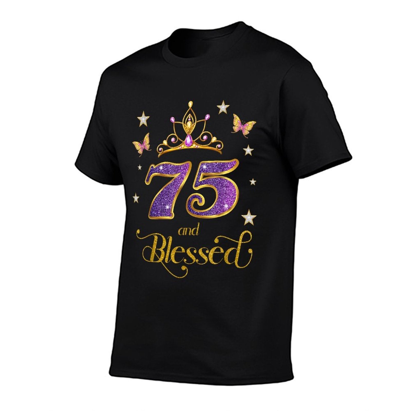 75 And Blessed 75 Years Old Birthday 75th Birthday  Trendy Pattern T-Shirt