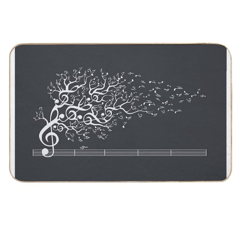 The Sound of Nature In Motion - White  Stain-Proof Bath Mat