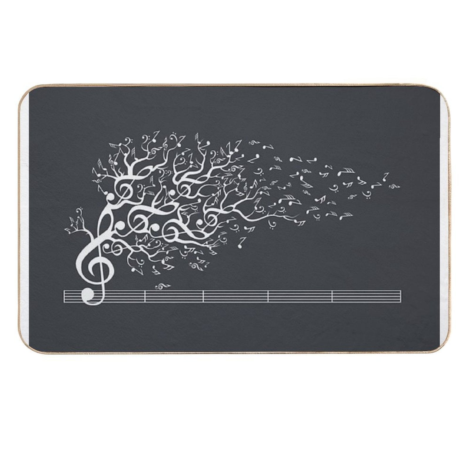 The Sound of Nature In Motion - White  Stain-Proof Bath Mat
