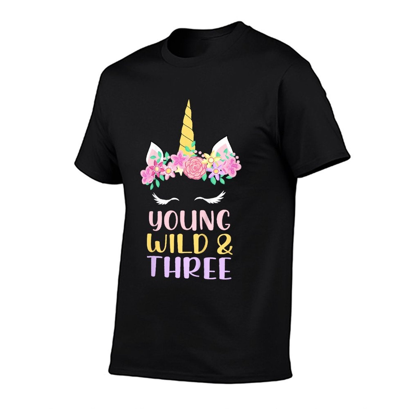 Kids Young Wild Three Unicorn Lover 3rd Birthday Party Kids  Classic T-Shirt