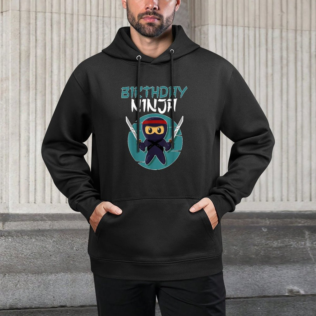 Birthday Ninja Gift Boy Birthday Boy Ninja Gift - Black - Unisex - Small - - Cartoon Pattern - Modern Style - Birthday Occasion Layering Staple Hoodie