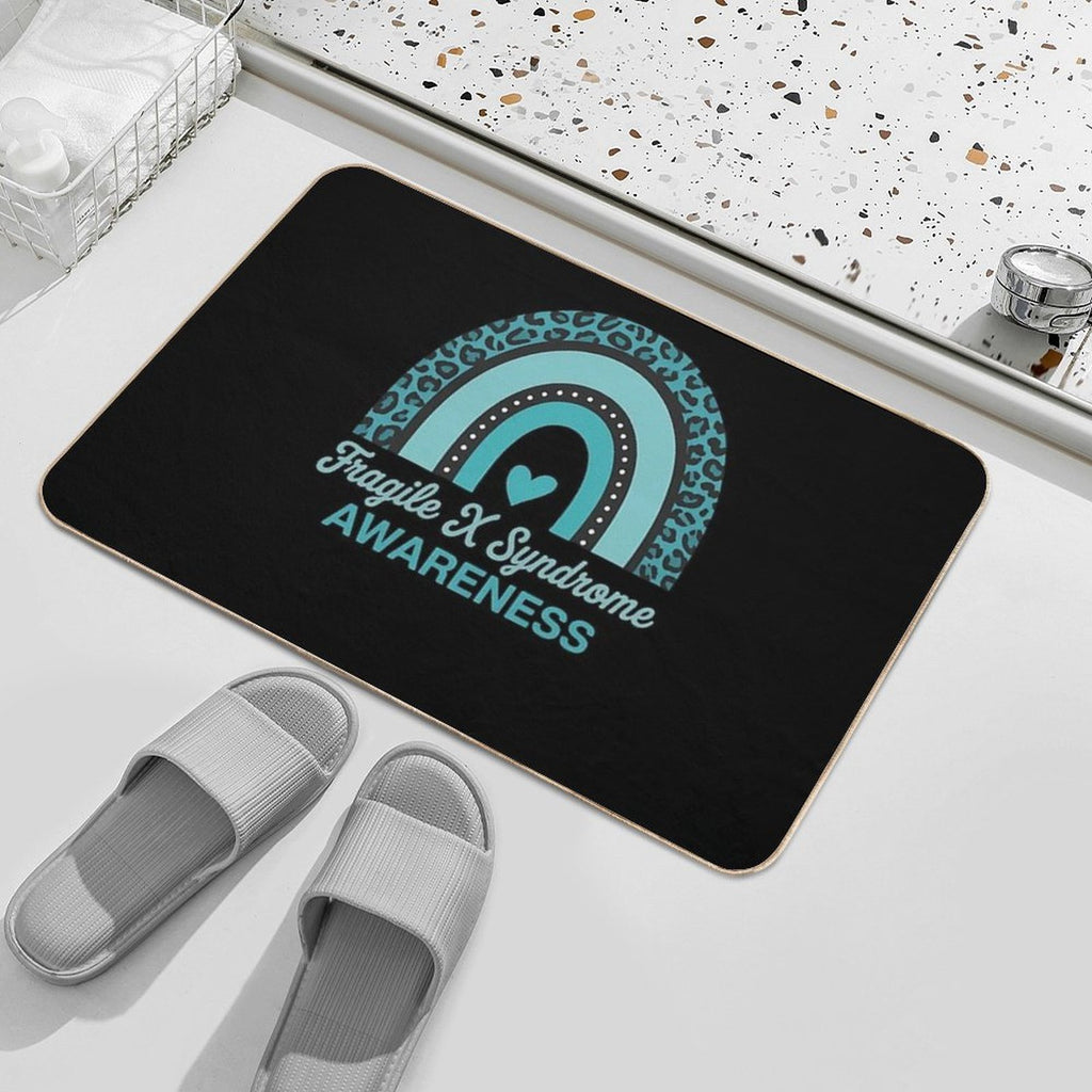 1 We Wear Teal Rainbow Awsewome Fragile X Syndrome Awareness  Versatile Bath Mat