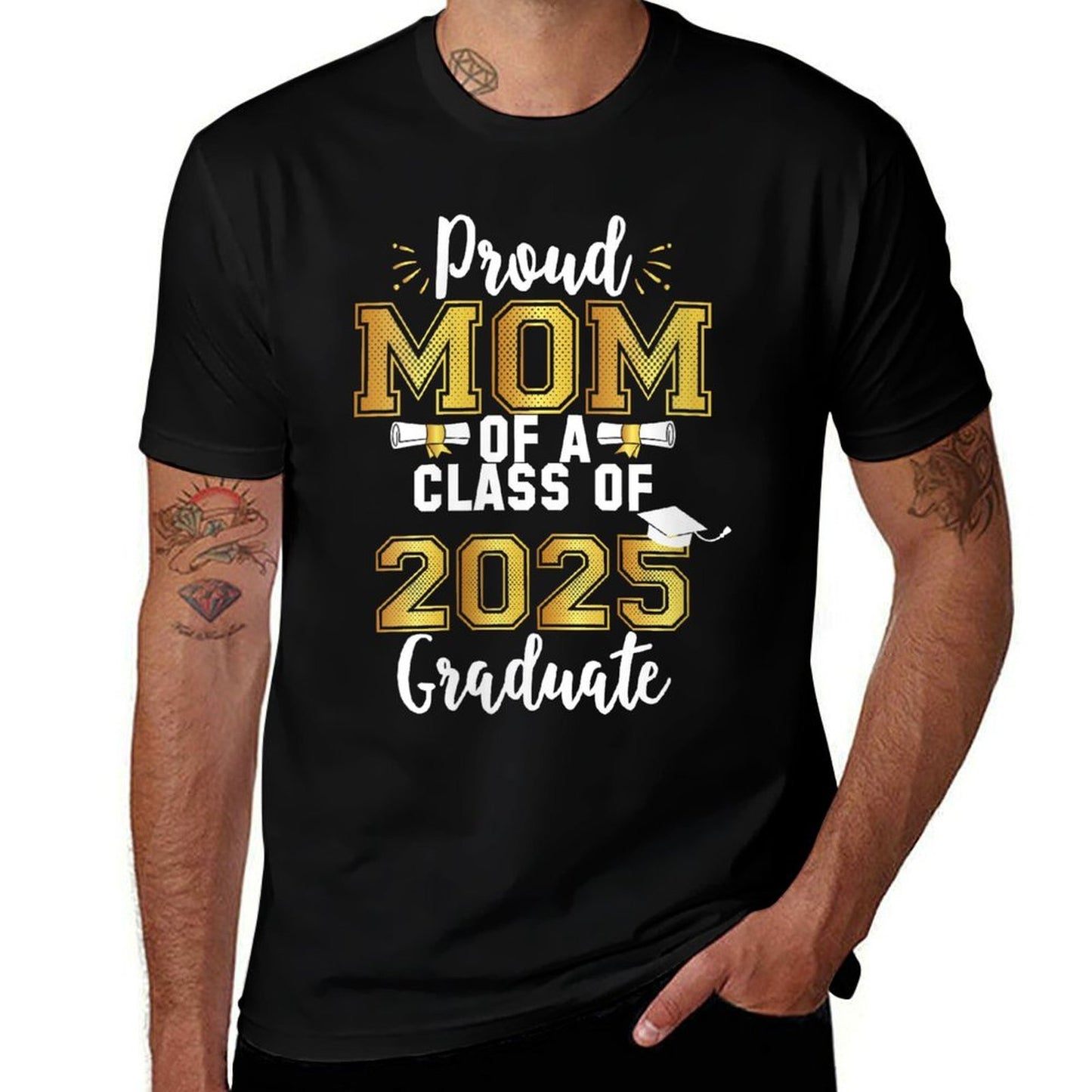 Womens Mom Senior 2025 Proud Mom Of A Class Of 2025 Graduate Mother  Eco-friendly Material T-Shirt