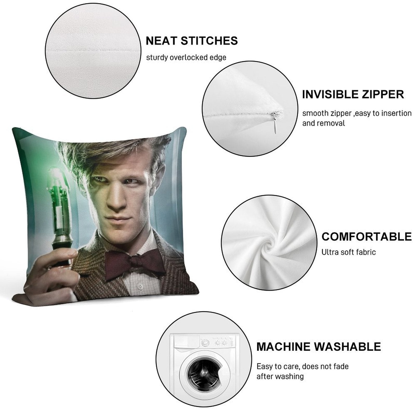 Matt Smith Soft Home Decor Throw Pillow