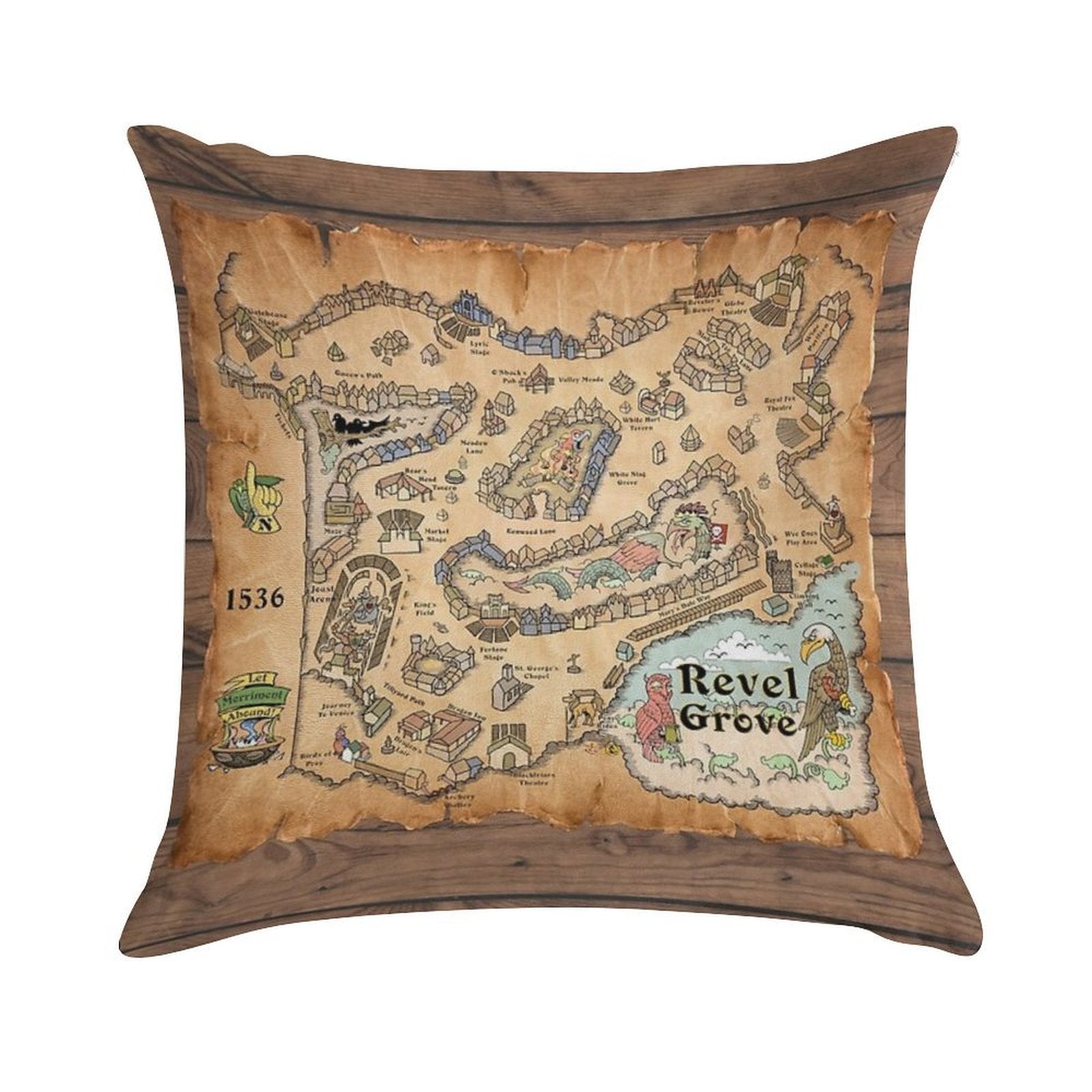 Map of Revel Grove - 1536 Part I Soft Hidden Zipper Throw Pillow