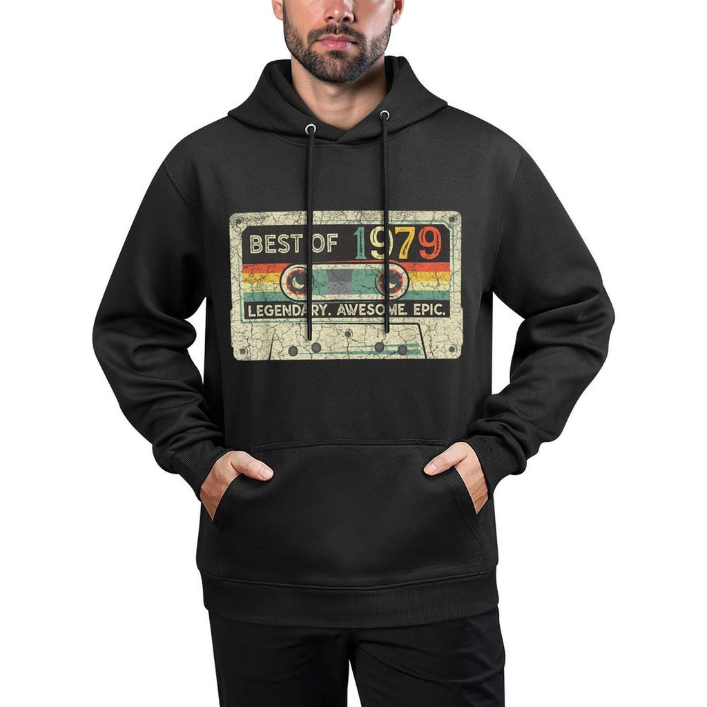 Vintage 1979 Limited Edition Cassette Tape 43th Birthday Versatile Streetwear Hoodie
