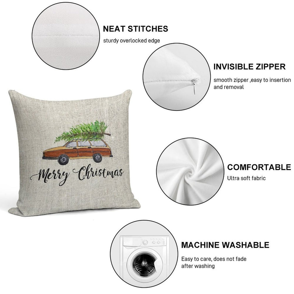 Merry Christmas Soft Home Decor Throw Pillow
