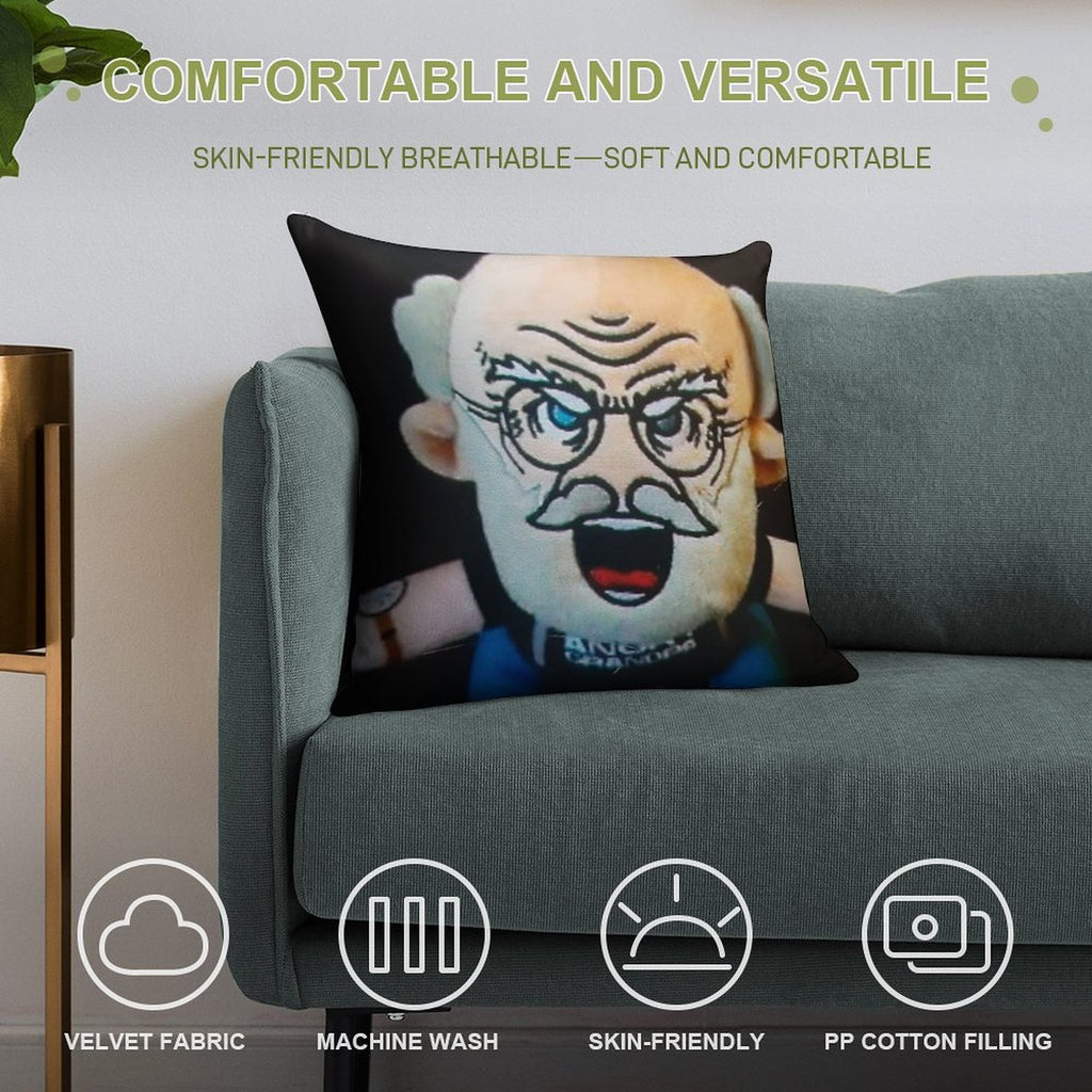 Angry Grandpa Plush Doll Merch Soft Durable Construction Throw Pillow