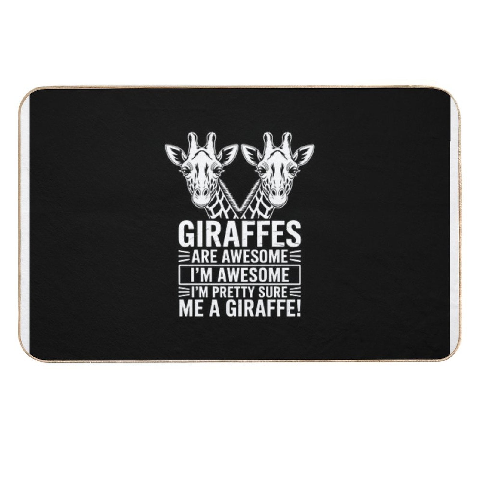Cute Giraffe Quote Graphic Saying Zoo I Love Giraffes  Repositionable Bath Mat