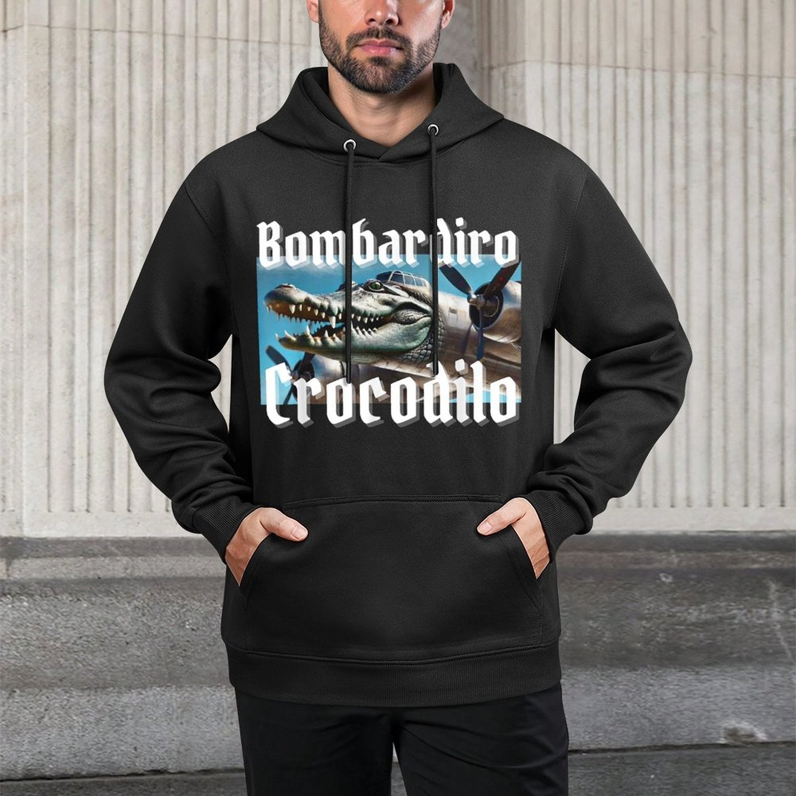 Bombardiro Bombardino Crocodilo Funny Italian Brainrot Meme Casual Wear Hoodie