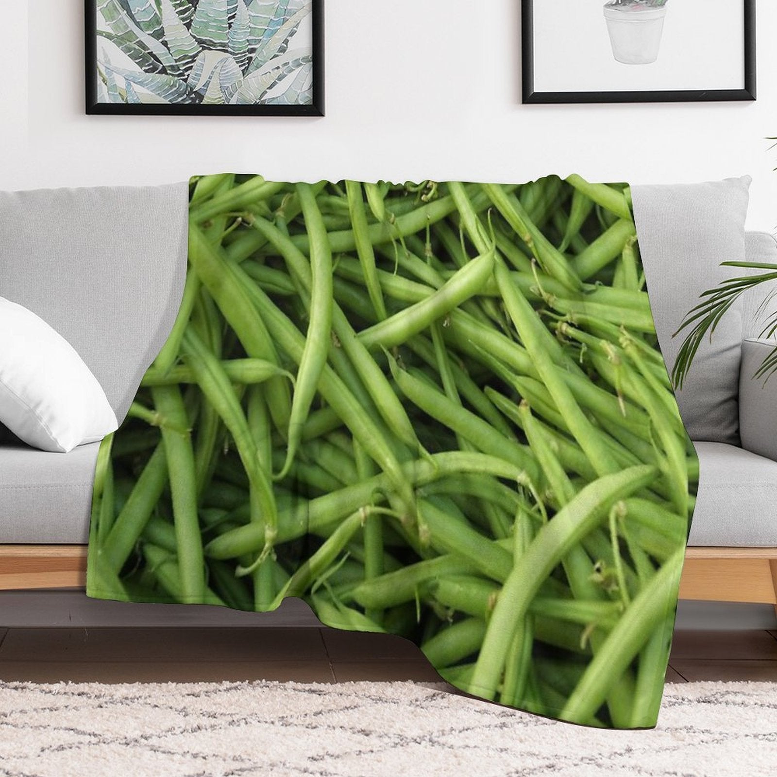Green Beans Compact Throw Blanket