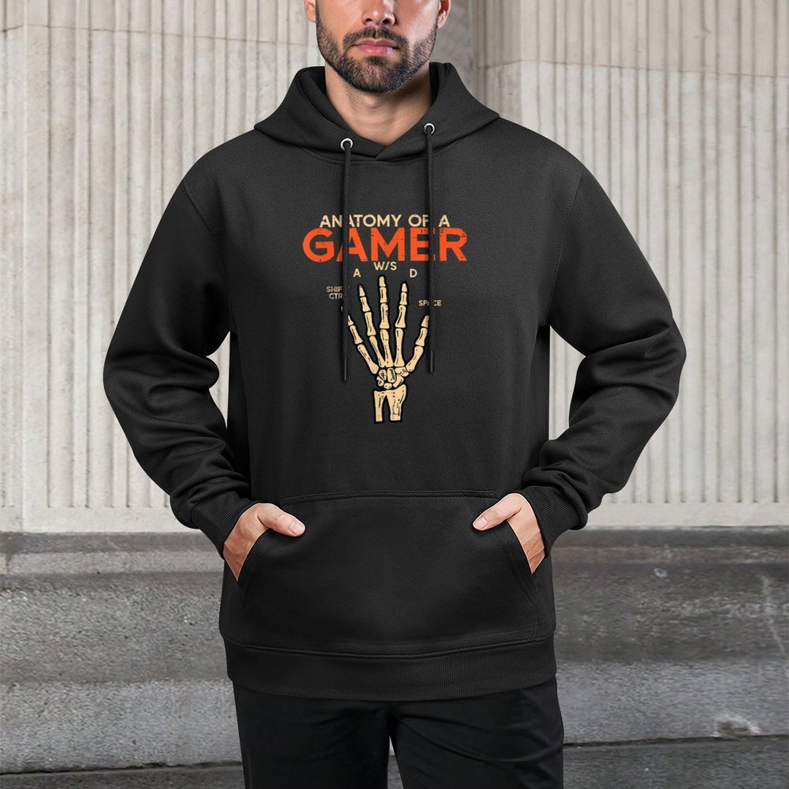 Anatomy Of A Gamer Skeleton Hand Funny Men Boys Kidsns Layering Staple Hoodie