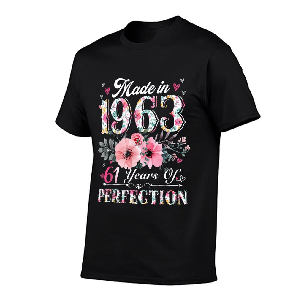 61 Year Old Made In 1963 Floral 61st Birthday Gifts Women  Affordable Price T-Shirt