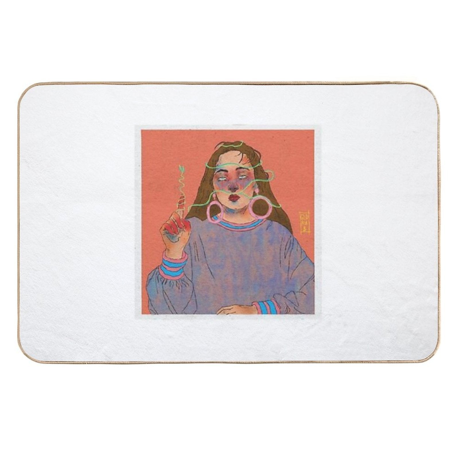 Pop Art-mix Texture  Easy To Clean Bath Mat