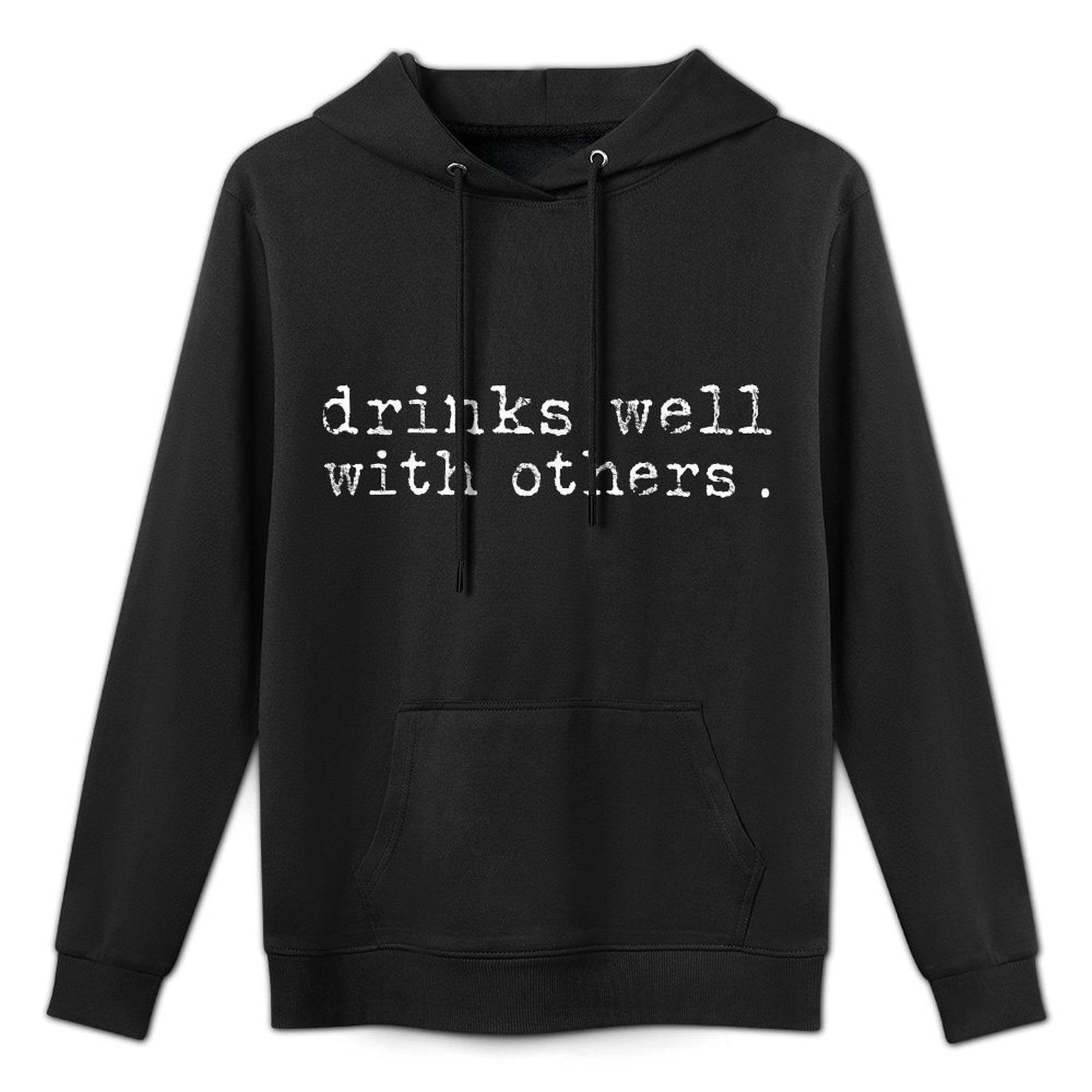 Funny St Patricks Day Drinking, Drinks Well With Others, USA Cotton-Polyester Blend Hoodie