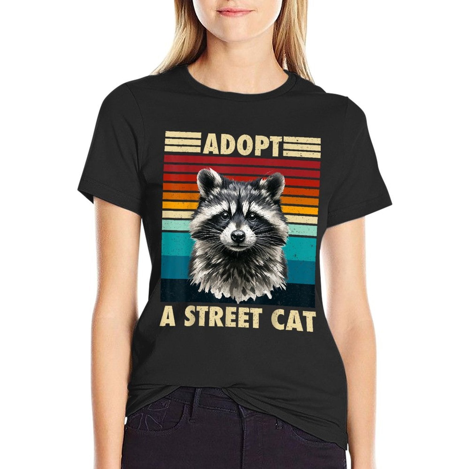 Raccoon Vintage Retro Racoon Gifts For Women Men Kid Funny  Soft T-Shirt