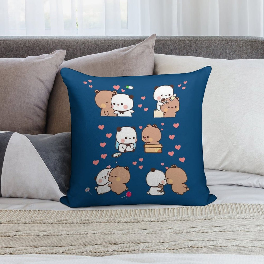 Bear And Panda Bubu Dudu Balloon Soft Fade-Resistant Throw Pillow