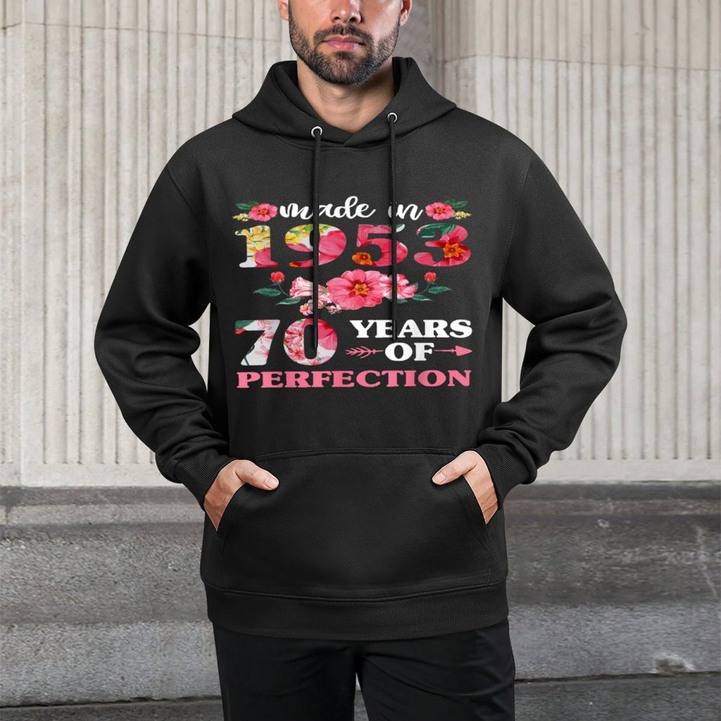 70th Birthdays For Women, Floral Made In 1953 Relaxed Fit Hoodie