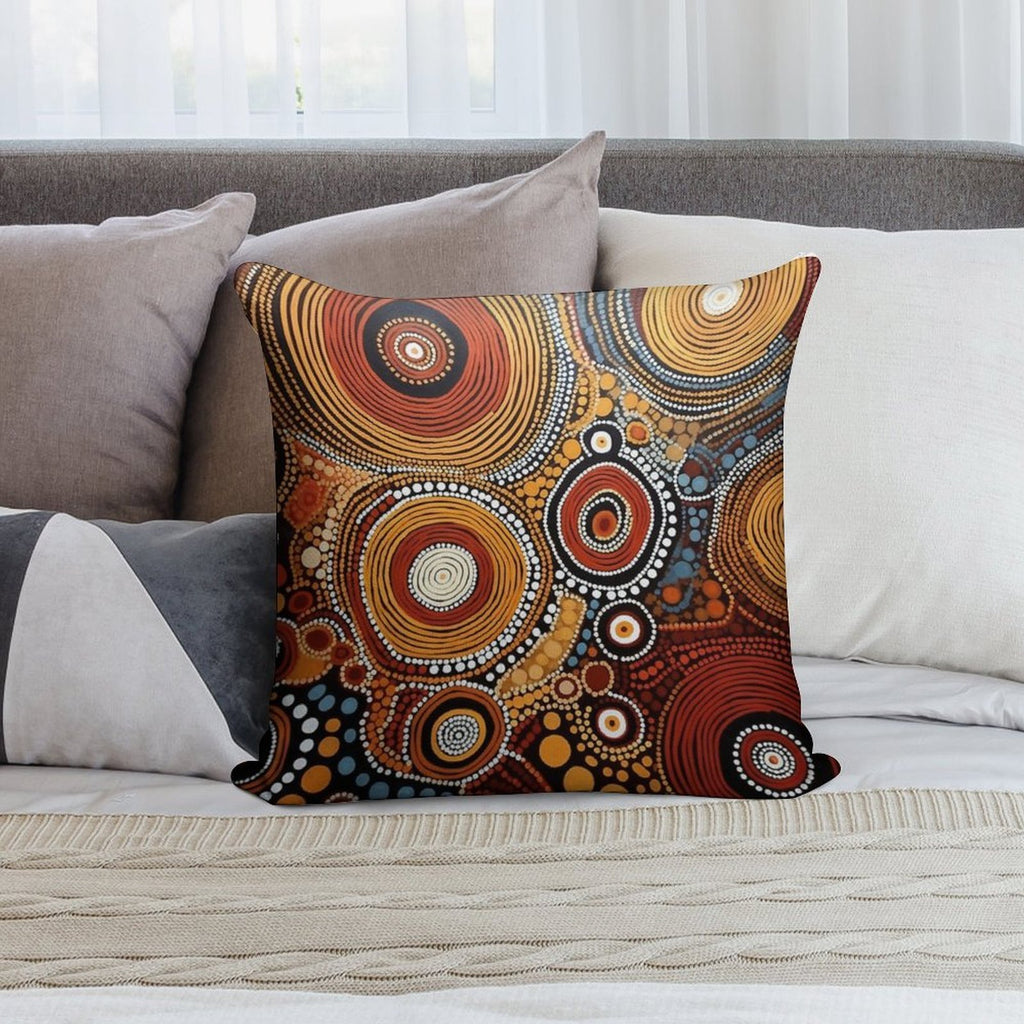 Aboriginal Art Print Soft Home Decor Throw Pillow