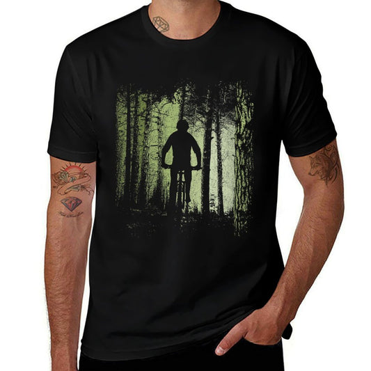 Womens MTB Cyclist Offroad Downhill Twilight Forest Trail  Breathable T-Shirt