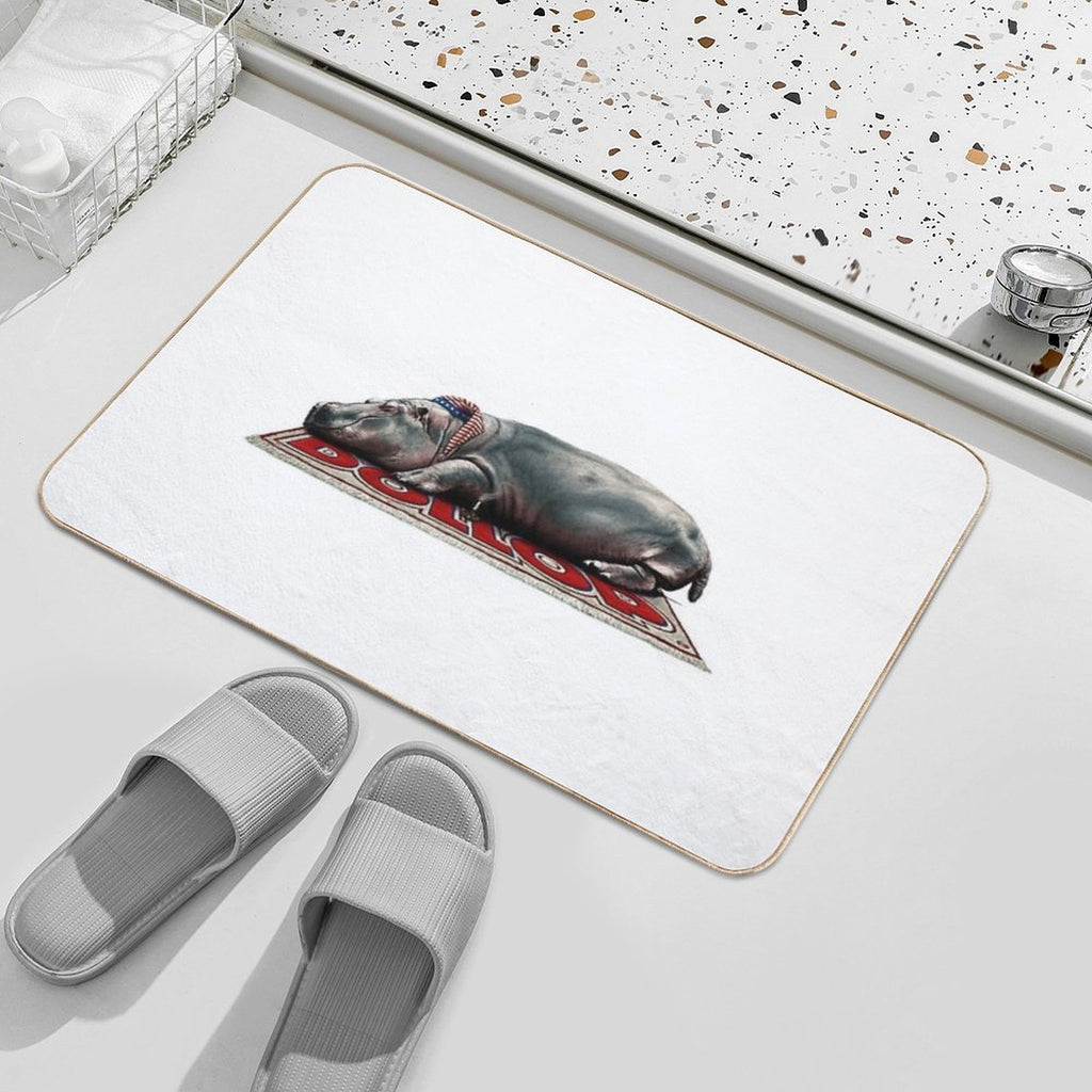 DOLLOP - Sleeping Hippo  Dirt-Trapping Bath Mat
