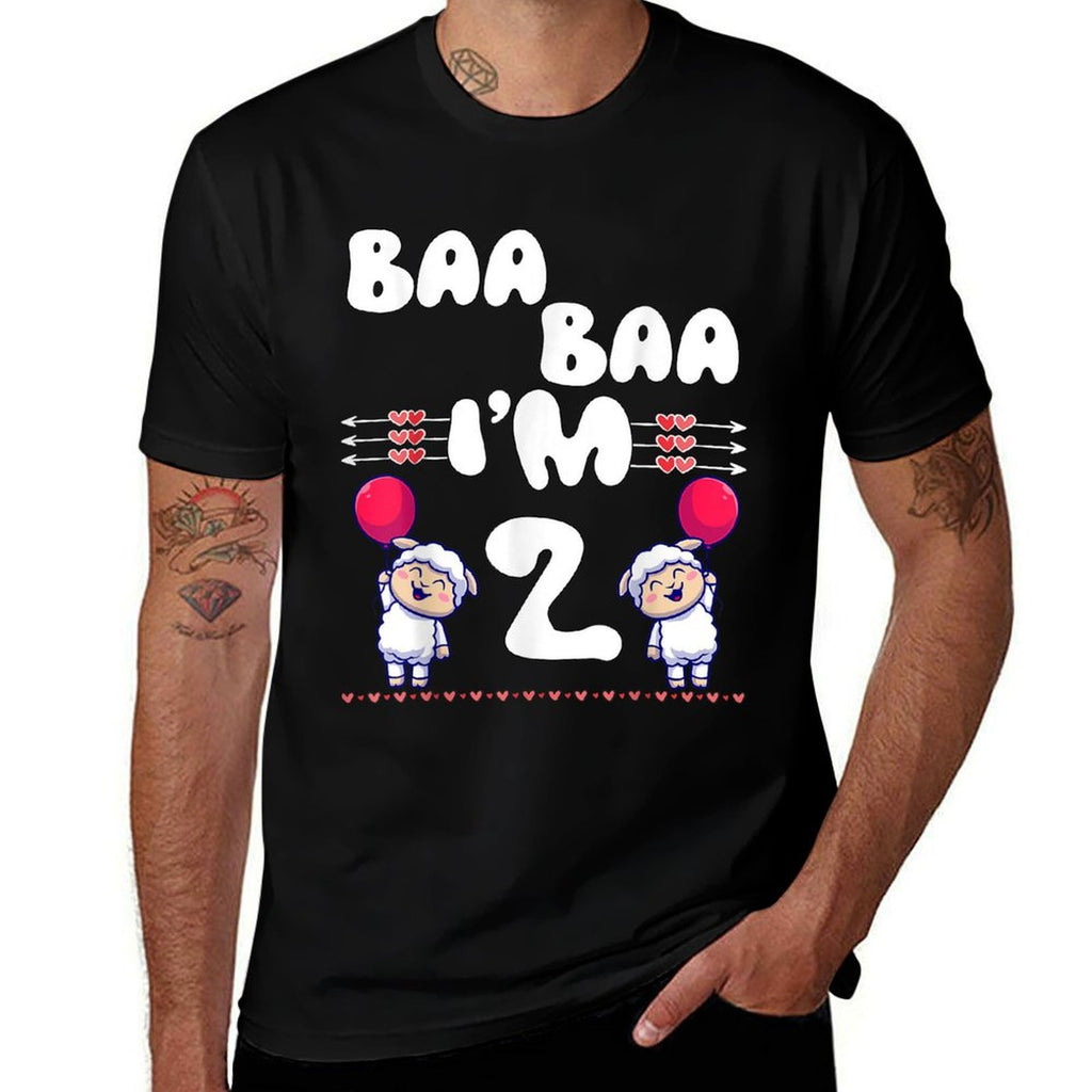 Baa Baa I'm 2 Farm Sheep Theme Party Two Year Birthday  Stretchy T-Shirt