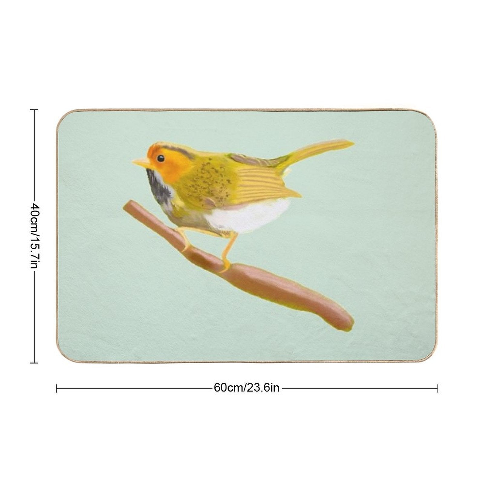 Title Orange-faced Warbler  Pet-Safe Bath Mat