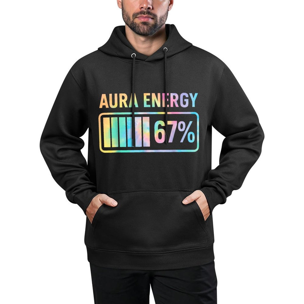 Aura Energy 67 Funny Six Seven Meme Gen Alpha Slang Relaxed Fit Hoodie