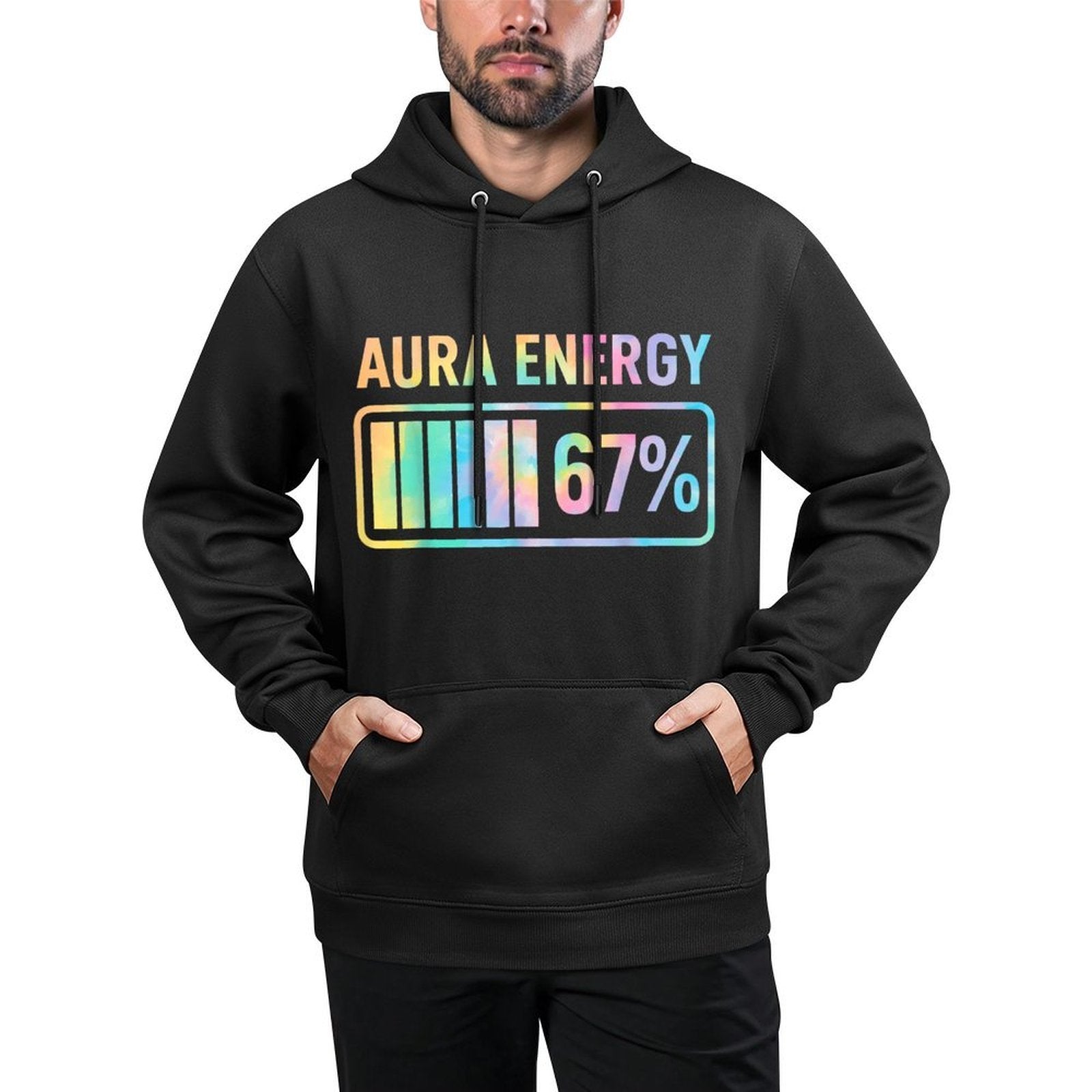 Aura Energy 67 Funny Six Seven Meme Gen Alpha Slang Relaxed Fit Hoodie