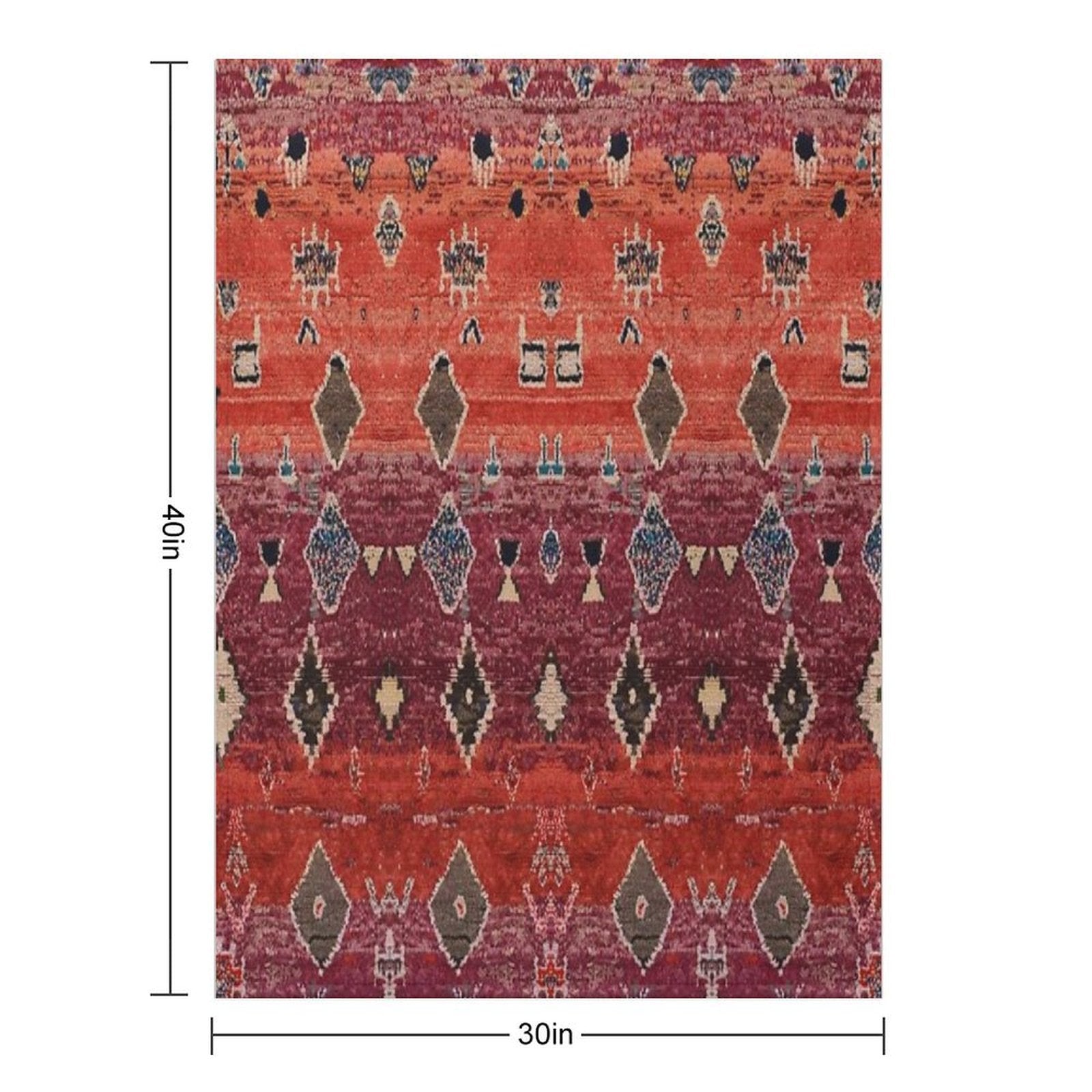 Traditional Oriental Moroccan Rug Compact Throw Blanket