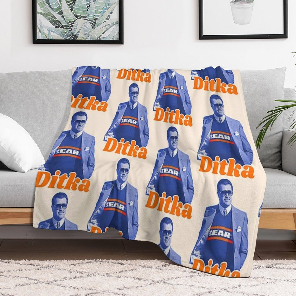 Retro Mike Ditka ))(( Bears Sideline Cool Travel-friendly Throw Blanket