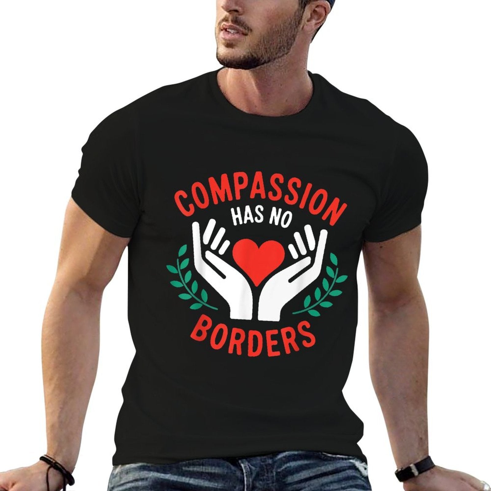 Compassion Has No Borders Positive Quote  Vintage-inspired T-Shirt