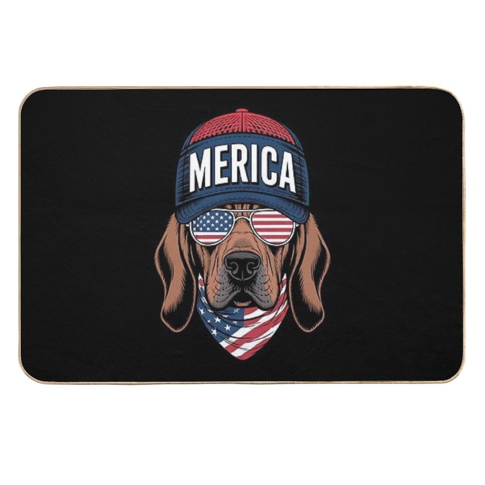 Bloodhound 4th of July US American Flag Dog Patriotic  Rapid-Drying Bath Mat