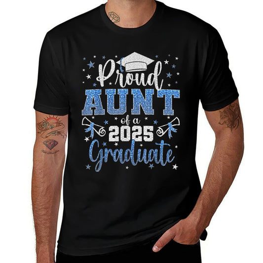 Super Proud Aunt of 2025 Graduate Senior Graduation Family  Graphic-printed T-Shirt
